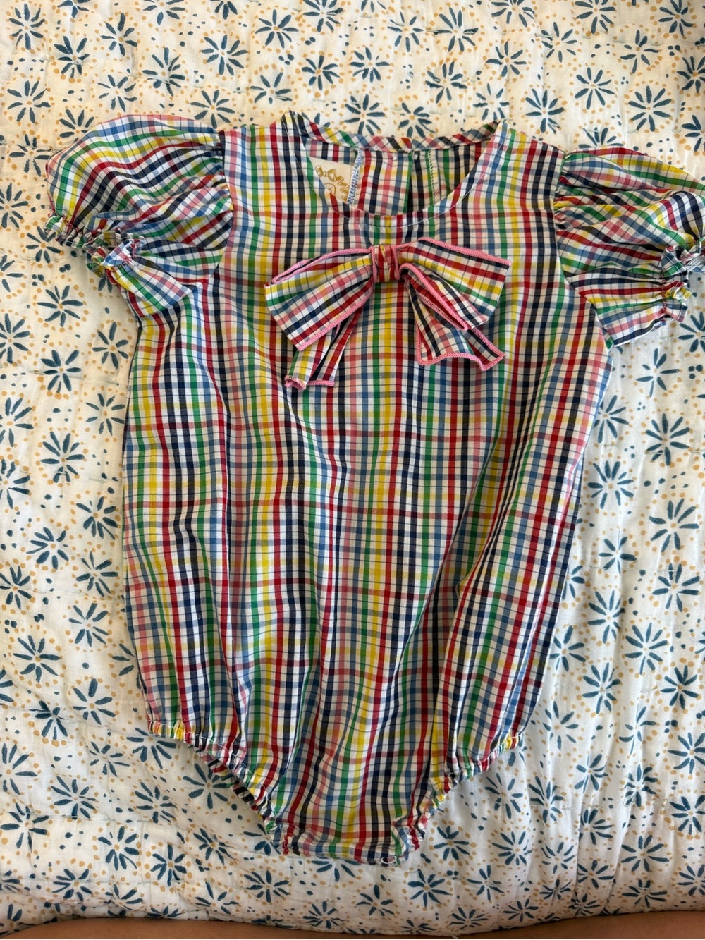 TBBC Multicolor Plaid Bow Romper